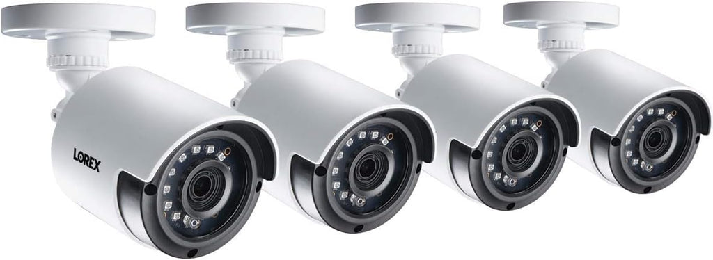 Lorex Weatherproof Indoor/Outdoor 4MP Super HD Wired Security Bullet Add-On Cameras w/Long Range Color Night Vision (4 Pack)