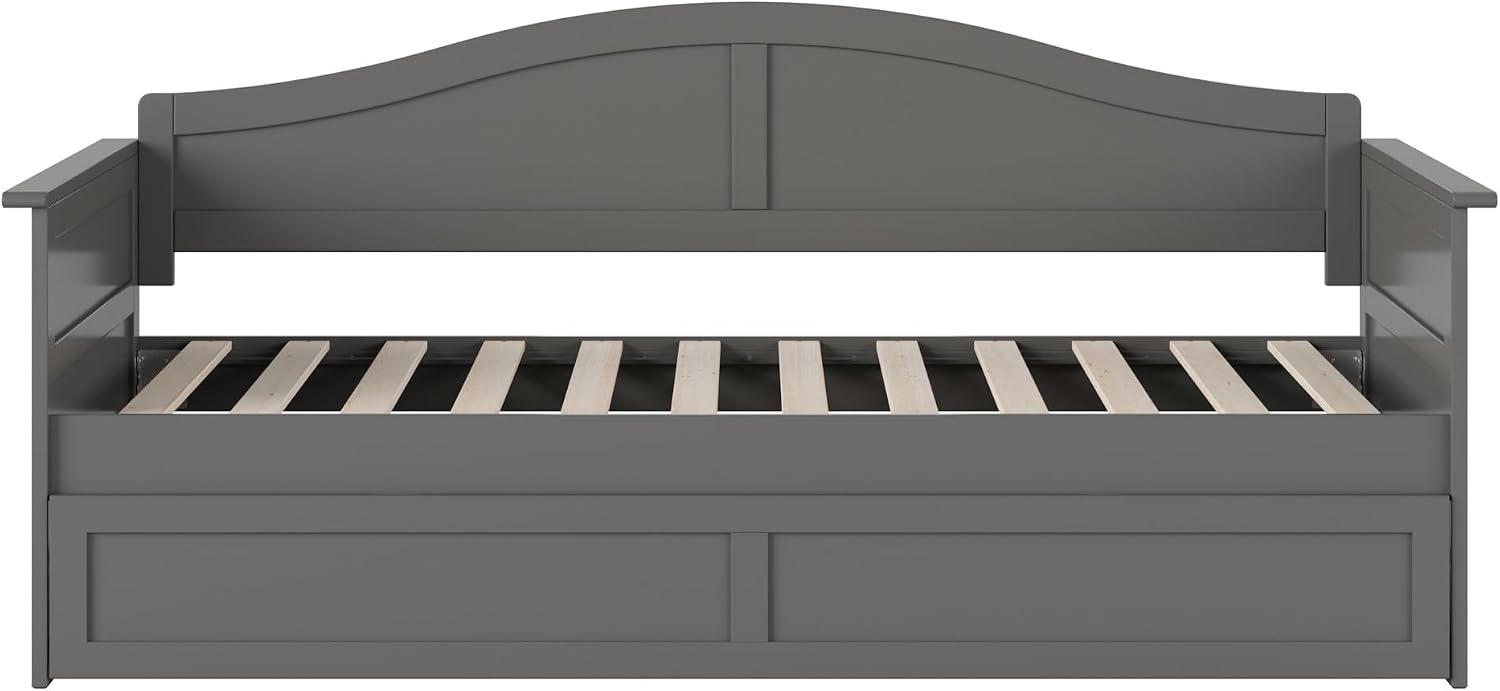 AFI, Acadia Twin Size Wood Daybed Frame with Twin Trundle, Grey