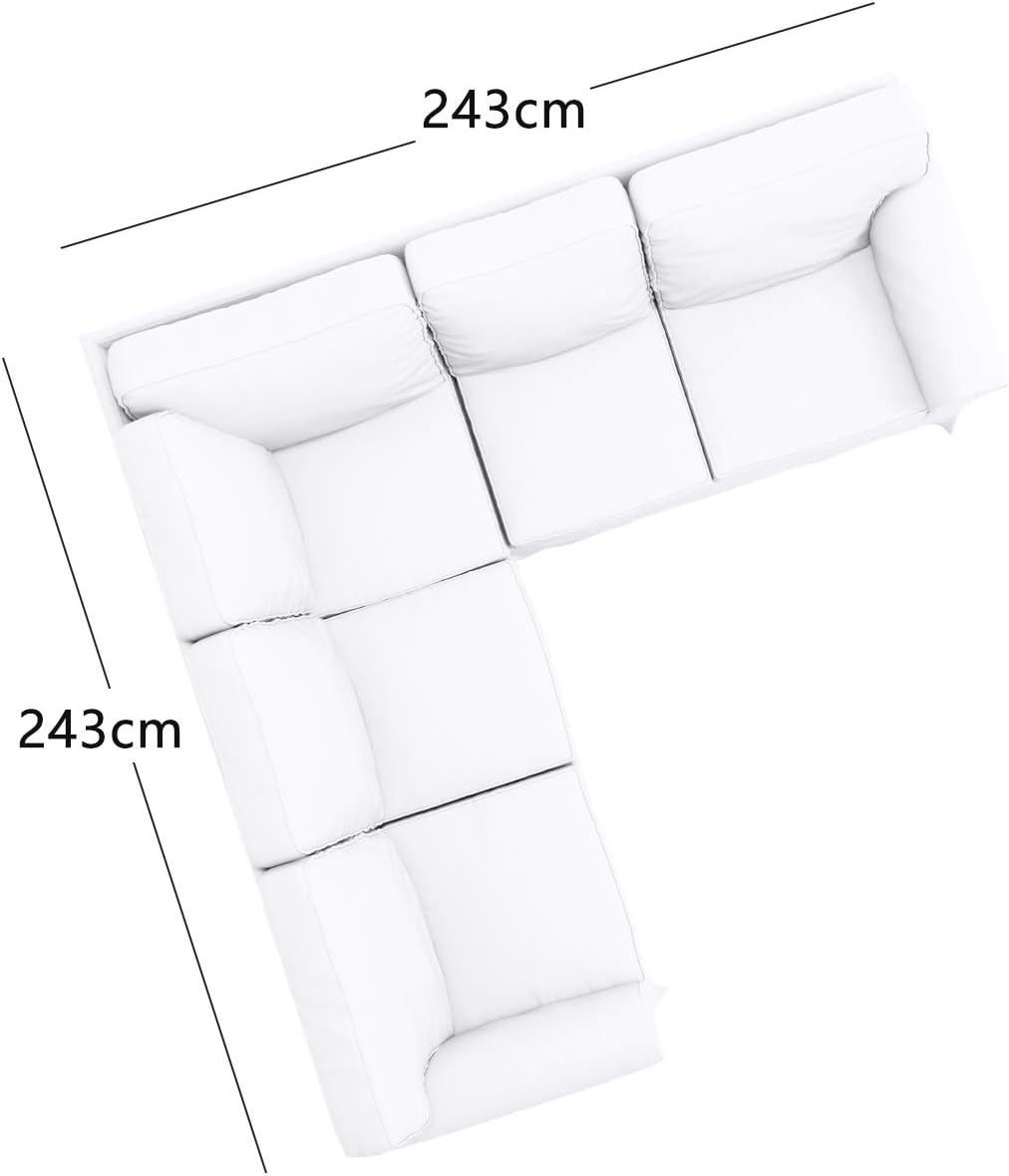 Velvet Pets Friendly Sectional Corner Sofa Covers Made Compatible with IKEA Ektorp 4 Four Seat Couch Sofa Slipcovers (Velvet Light Gray Ektorp 2+2)