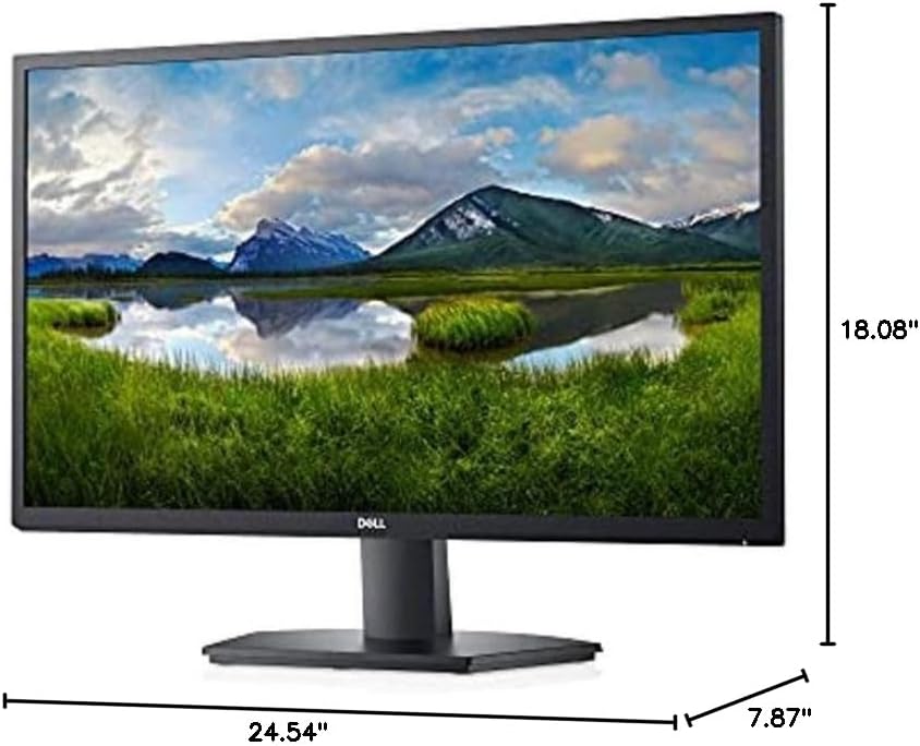Dell SE2722H Monitor - 27-inch Full HD (1920 x 1080) 60Hz 8ms Display, HDMI/VGA Connectivity, AMD FreeSync Technology, Tilt Adjustability - Black