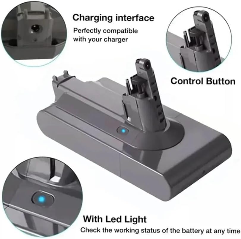 Compatible for Dyson V11 SV14 Series 25.2V Rechargeable Battery 6800mAh Suitable Vacuum Cleaner Replacement Battery 970145-02(4800mAh - 2PCS)