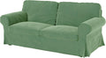 Velvet Pets Friendly Sofa Covers Made Compatible for IKEA Ektorp Loveseat Two Seat Slipcovers (Velvet Green Ektorp 2)