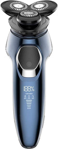 JYYBN Electric Razor, Electric Shavers for Men, Dry Wet Waterproof Mens Rotary Facial Shaver, Face Shaver Cordless Travel USB Rechargeable with Beard Trimmer LED Display for Shaving Husband Dad