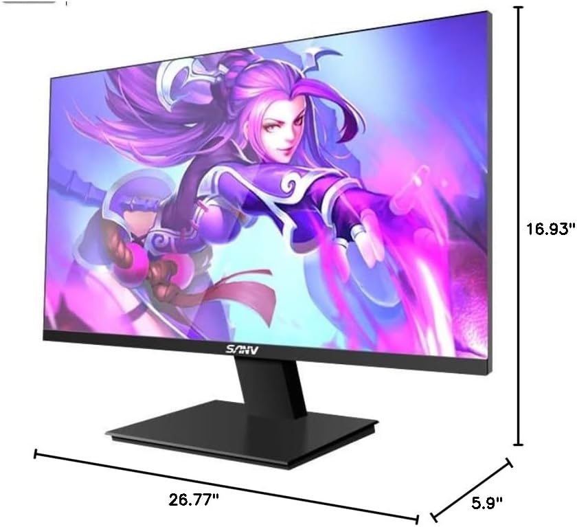SANV 24.5'Gaming Monitor, Full HD (1920 x 1080), Fast TN,2546K/2566K Same Panel, 280Hz,360Hz Adaptive Sync, 0.5ms,0.3ms, HDR 400,DyAc, BLACK,Typec and HDMI and DP Inputs (280Hz/0.5ms/2546K Same Panel)