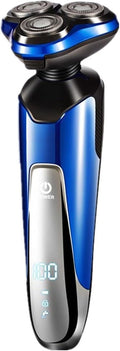 Electric Shaver for Men Rechargeable Rotary Razors Beard Trimmer Face Shavers 100% Waterproof IPX6 Wet & Dry Cordless with Stroke Locking Function
