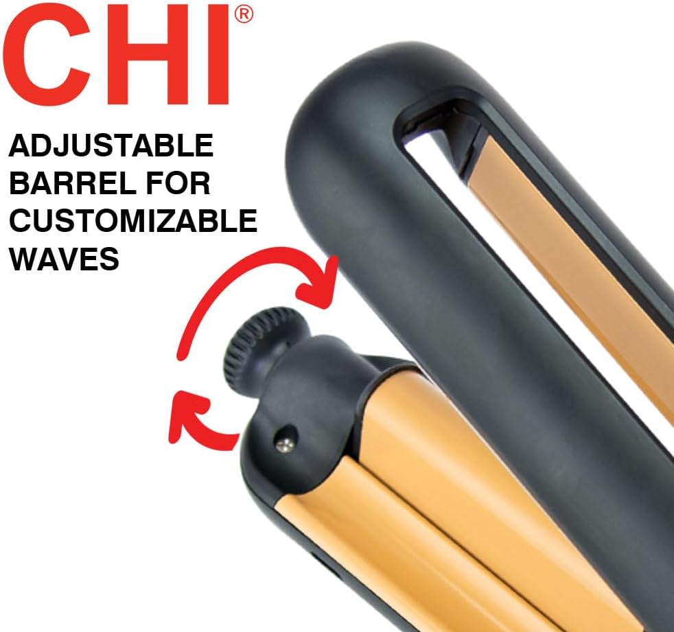 CHI Multi-Wave Styler, Hair Waver With Adjustable Barrel For Customizable Waves, Reduces Frizz & Increases Shine, Black