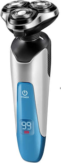 Electric Razor, Electric Shavers for Men, Dry Wet Waterproof Mens Rotary Facial Shaver, Face Shaver Cordless Travel USB Rechargeable with Beard Trimmer LED Display for Shaving Husband Dad