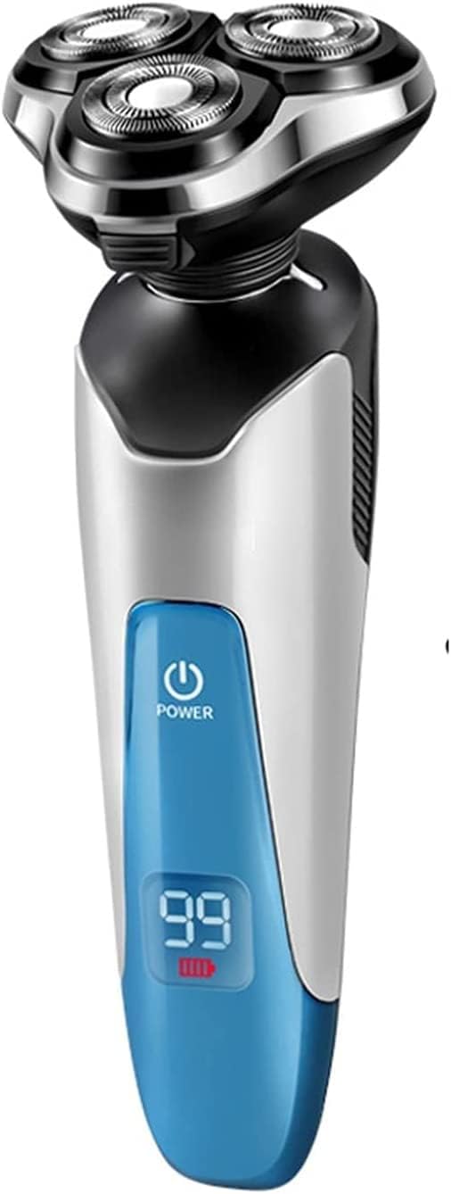 Electric Razor, Electric Shavers for Men, Dry Wet Waterproof Mens Rotary Facial Shaver, Face Shaver Cordless Travel USB Rechargeable with Beard Trimmer LED Display for Shaving Husband Dad