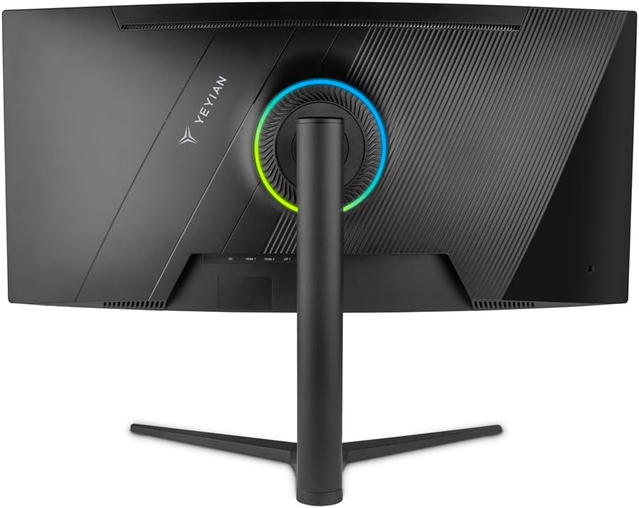 YEYIAN 34' Ultrawide Curved Gaming Monitor, 180Hz, 1ms, WQHD 3440×1440, 1500R VA Panel, sRGB 129%, DCI‑P3 92%, FreeSync, HDR10, HDMI×2, DP1.4×2, Tilt Adjustable
