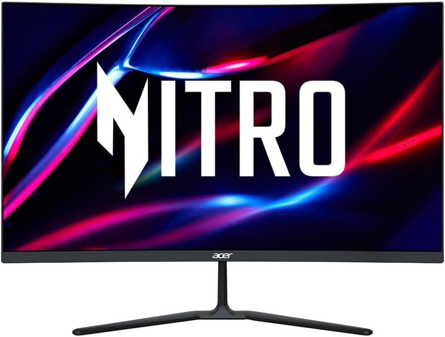 Acer 27' 2560 x 1440 QHD Gaming Monitor | AMD FreeSync Premium | 170 Hz Refresh Rate | 1500R Curved Design | 1 x Display Port 1.4 & 2 x HDMI 2.0 Ports(Cable Included)