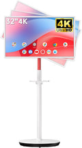 KTC 32 Inch MEGAPAD 4K Touchscreen Smart Portable TV Monitor with Android 13 Google EDLA-Certified, 9500mAh Built-in Battery Mobile Screen on Wheels, Wireless Remote Control, 8+128GB Octa-coreCPU