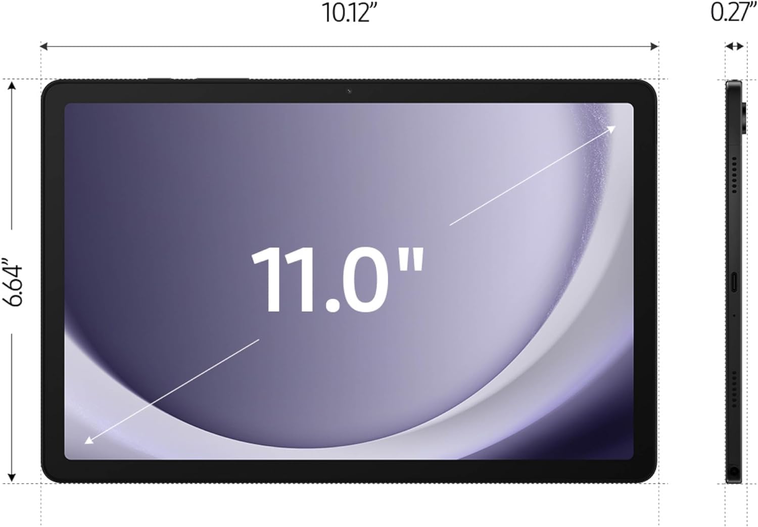Samsung Galaxy Tab A9+ 10.9'' 128GB Android Tablet, Big Screen, Quad Speakers, Upgraded Chipset, Multi Window Display, Slim, Light, Durable Design, Graphite with Accessories
