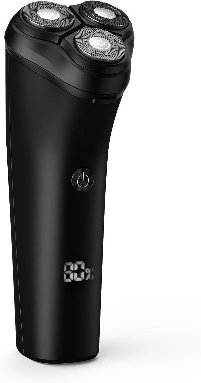 Electric Shavers for Men, Rechargeable IPX7 Waterproof Shaver Men's Rotary Shavers Shaving Razors with LED Smart Screen
