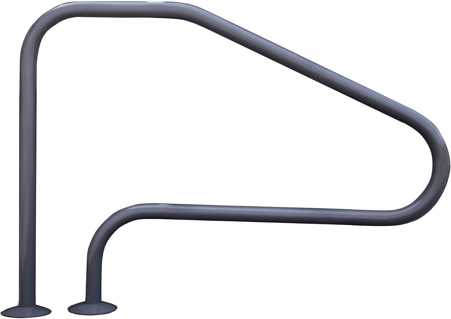Saftron RTD-448-GG 4 Bend Swimming Pool Mounted Polymer Handrail, Graphite Gray
