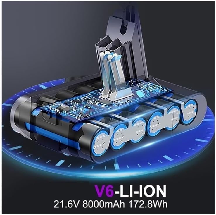 6000-8000mAh/9800-12800mAh 21.6V/25.2V Lithium Replacement Battery Compatible for Dyson V6, V7, V8, V10, V11 Vacuum Cleaners(V11 12.8Ah)