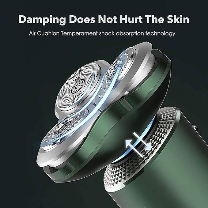 Electric Razor for Men Shavers for Men Rotary Shaver Razor Wet and Dry, IPX7 Waterproof USB Rechargeable, with Precision Trimmer and Nose Trimmer Facial Cleansing Brush LED Display Fast Chargin