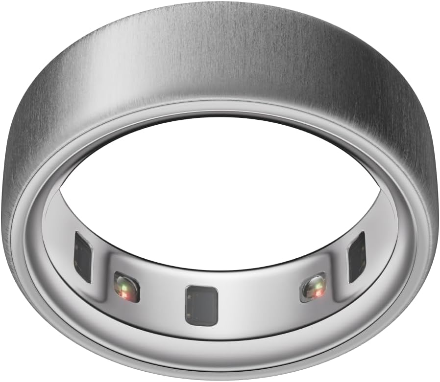Oura Ring 4 - Brushed Silver - Size 12 - Sleep, Activity, Women's Health, AI Advisor, Up to 8 Days of Battery Life, Size Before You Buy, Android & iOS Compatible