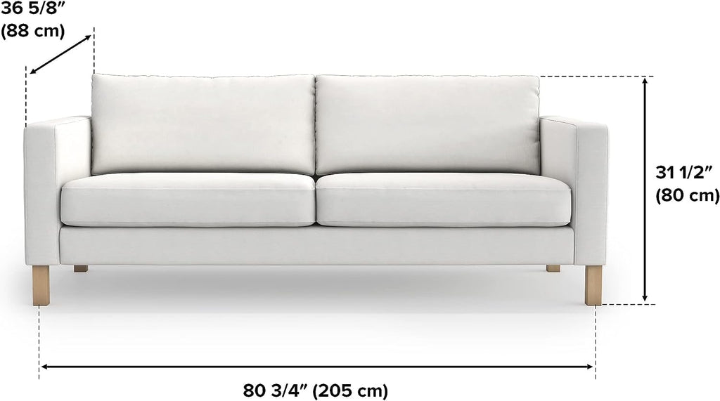 MASTERS OF COVERS SLIPCOVER ONLY! Karlstad Replacment Slipcover Snug Fit Karlstad 3 Seat (Not 2 Seat) Sofa Cover Slipcover for The IKEA Karlstad Three Seat -Light Khaki
