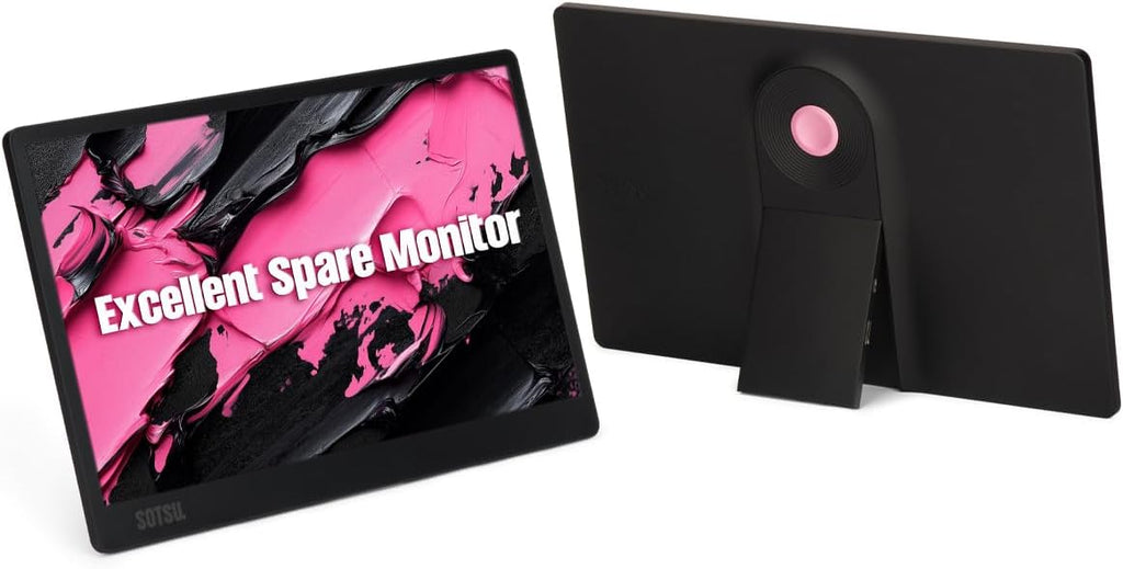 SOTSU SleekView 15.6' Portable Monitor | FHD 1920x1080 | 300 Nits | 100% sRGB | 60Hz | 6W | HDMI | USB-C | Lightweight | Gaming | Laptop | Smartphone | Travel | Sleek & Stylish Design