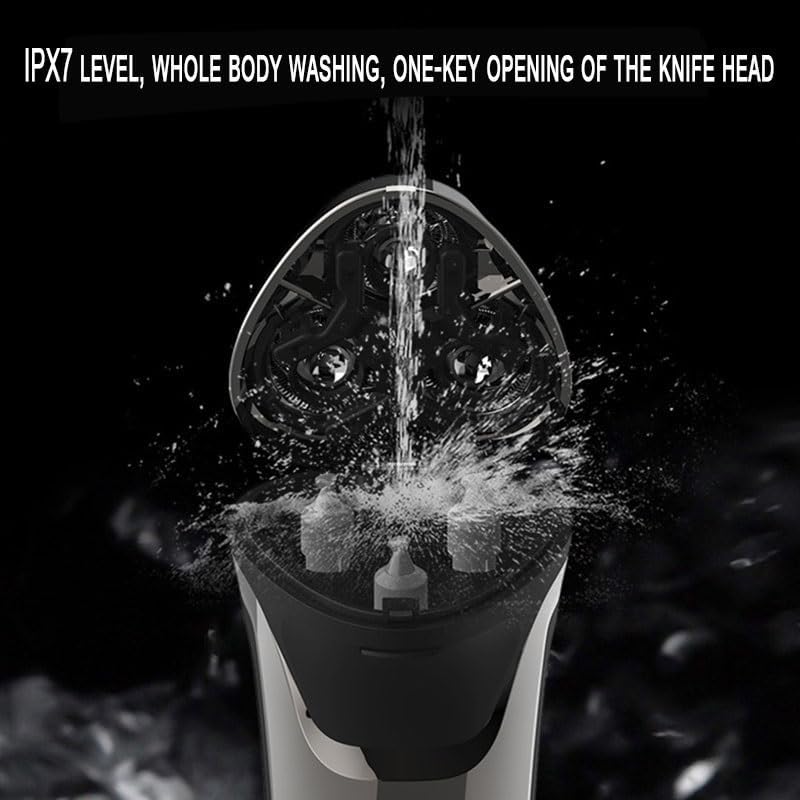 Head Shaver for Men, Waterproof face Grooming Electric Shaver Men Powerful Rotary Male Wet Dry face Electric Razor Men Rechargeable Beard Shaving