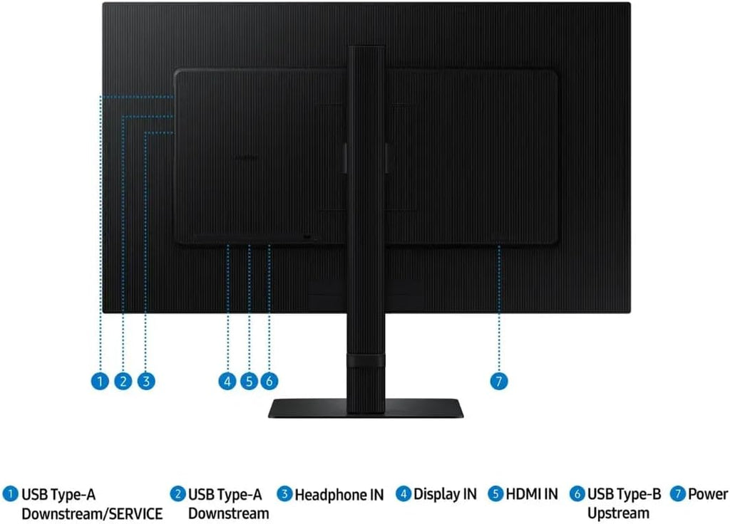 Samsung 27' ViewFinity S8 Series Monitor, 4K UHD(3840 x 2160), 60Hz, 5ms, Height Adjustable Stand, DisplayPort, HDMI, USB, Black, with HDMI Cable