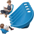 Scoop Rocker Chairs, Flexible Seating for Classroom Elementary, Portable Floor Seating for Classroom, Plastic Reading Chair with Back Support, Blue Egg Chair Sensory Wobble Chairs, 4 Pcs