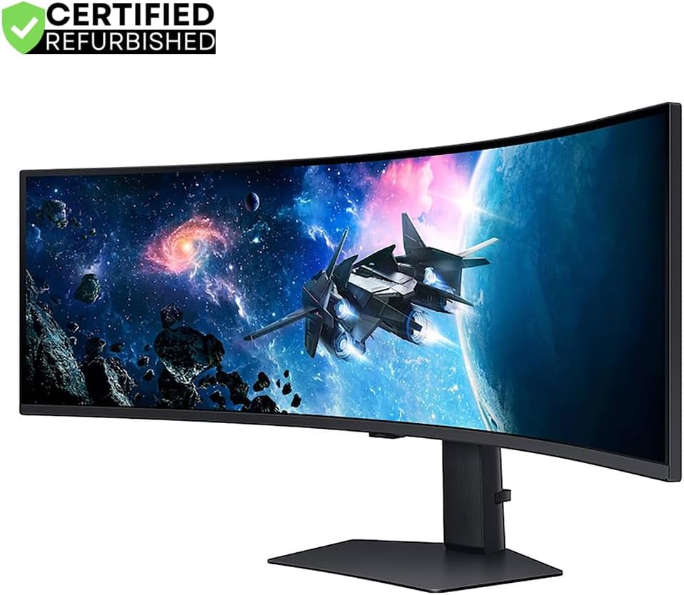 Samsung (Refurbished LS49CG954E 49 inch Odyssey G9 G95C DQHD 240Hz 1ms(GtG) DisplayHDR 1000 Curved Gaming Monitor Bundle with 2 YR CPS Enhanced Protection Pack (Renewed)
