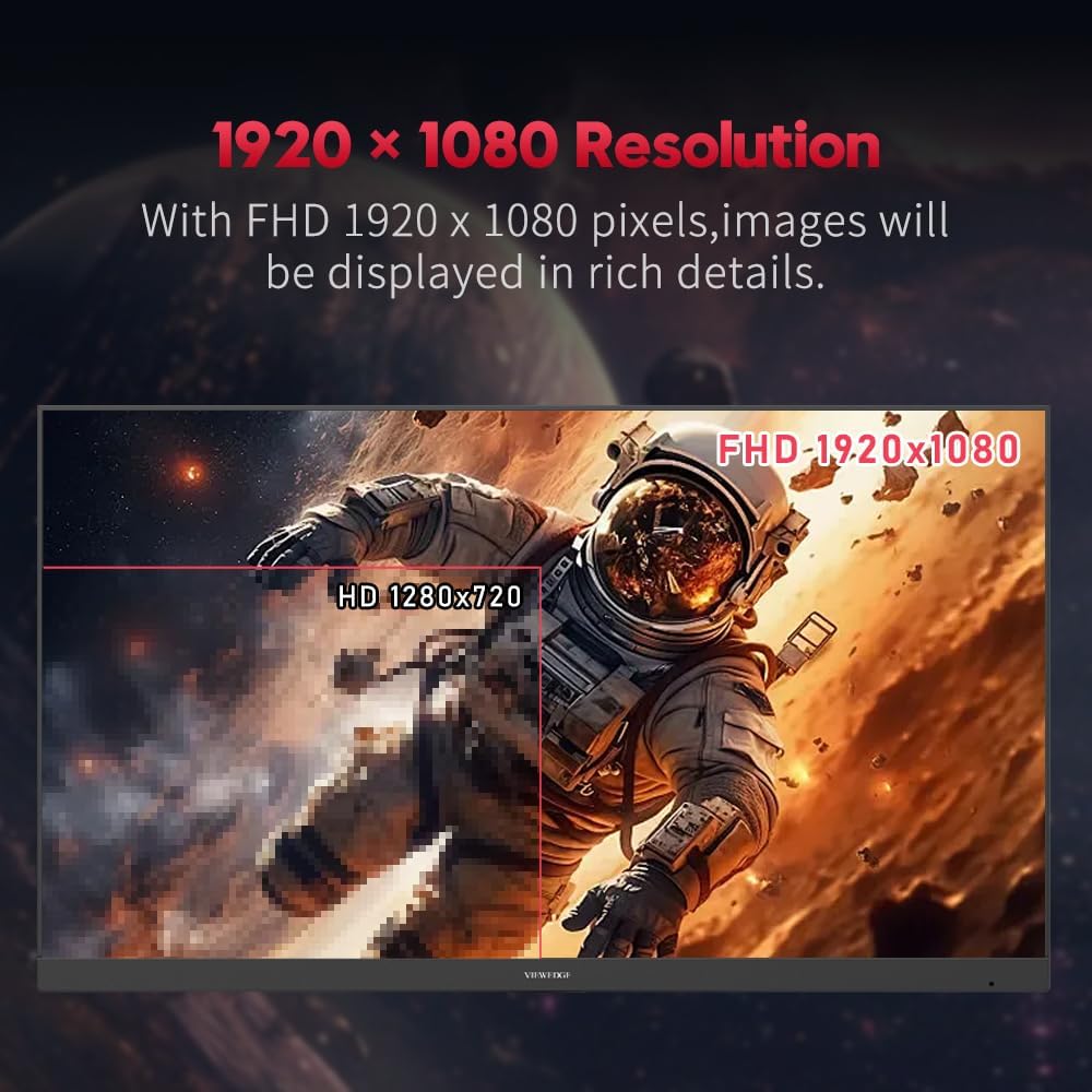 Viewedge 27 Inch Gaming Monitor 1080p 144hz, 1ms IPS FHD Computer Monitor with 110% sRGB, Bluelight Filter, HDMI & VGA Port, Support Wall Mount