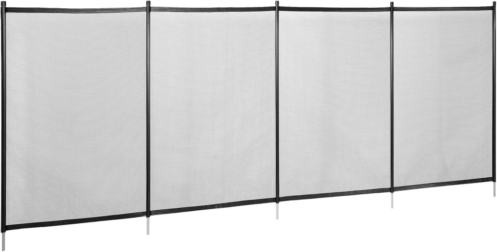 Happybuy Pool Fence, 4FTx 48FT DIY Pool Fences for Inground Pools, Removable Child Safety Pool Fencing, Swimming Pool Fence in Ground for Kids Safety, Black Pool Mesh to Protect Kids