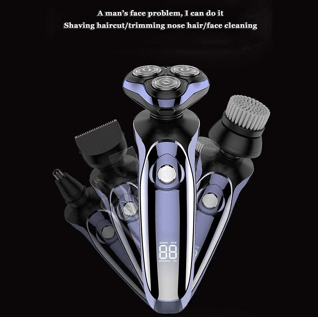 Electric Shaver for Men 4D Rechargeable Rotary Razors Beard Trimmer Face Shavers Waterproof Wet & Dry Cordless with Pop-up Trimmer