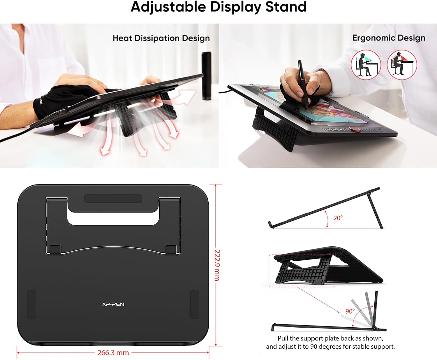 XPPen Drawing Tablet with Screen Full-Laminated Graphics Drawing Monitor Artist13.3 Pro Graphics Tablet with Adjustable Stand and 8 Shortcut Keys (8192 Levels Pen Pressure, 123% sRGB)