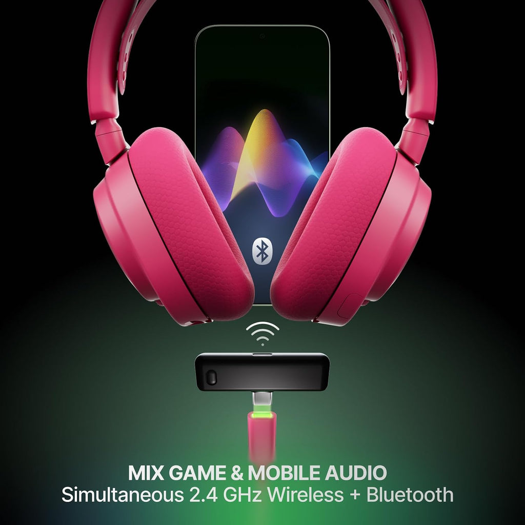 SteelSeries Arctis Nova 7X Wireless Gen 2 Gaming Headset - Real-Time App Control, 50+ HR Play, Neodymium Drivers, Mix 2.4GHz/Bluetooth, Xbox, PC, PS5/PS4, Switch 1/2, Mobile - Magenta