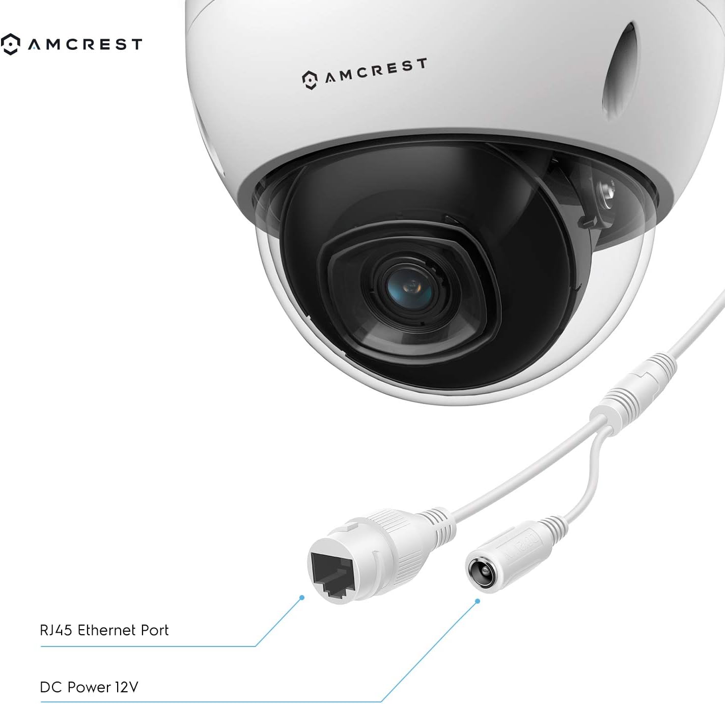 Amcrest 5MP Security Camera System, 4K 8CH PoE NVR, (4) x 5-Megapixel 2.8mm Wide Lens Weatherproof Metal Vandal Dome PoE IP Cameras, Pre-Installed 2TB Hard Drive, NV4108E-IP5M-D1188EW4-2TB (White)