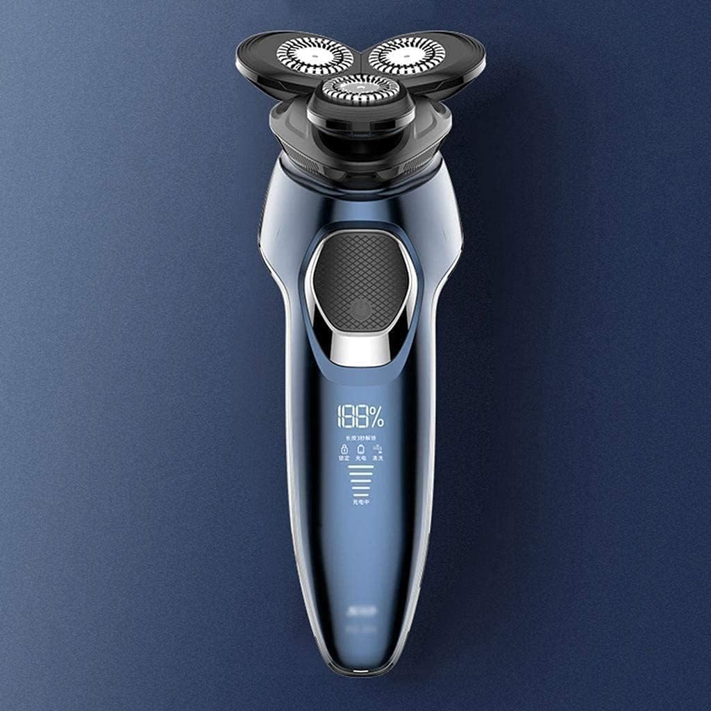 Electric Razor, Electric Shavers for Men, Dry Wet Waterproof Mens Rotary Facial Shaver, Face Shaver Cordless Travel USB Rechargeable with Beard Trimmer LED Display for Shaving Husband Dad