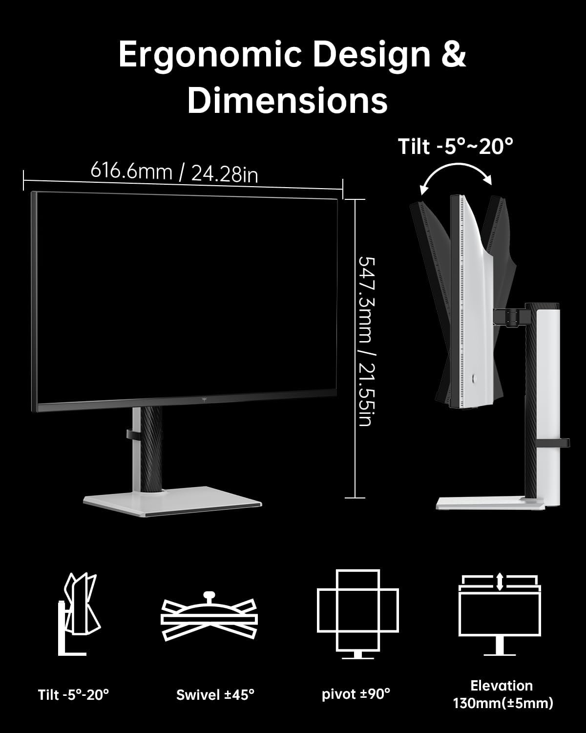 KTC 27 Inch Dual Mode Mini LED Monitor - 4K UHD at 160Hz & 1080P FHD 320Hz Gaming Monitor, 65W Type-C Port, HDR1400 Fast IPS Panel, Adaptive-Sync, HDMI 2.1 & DP 1.4, Height Adjustment, VESA(Renewed)