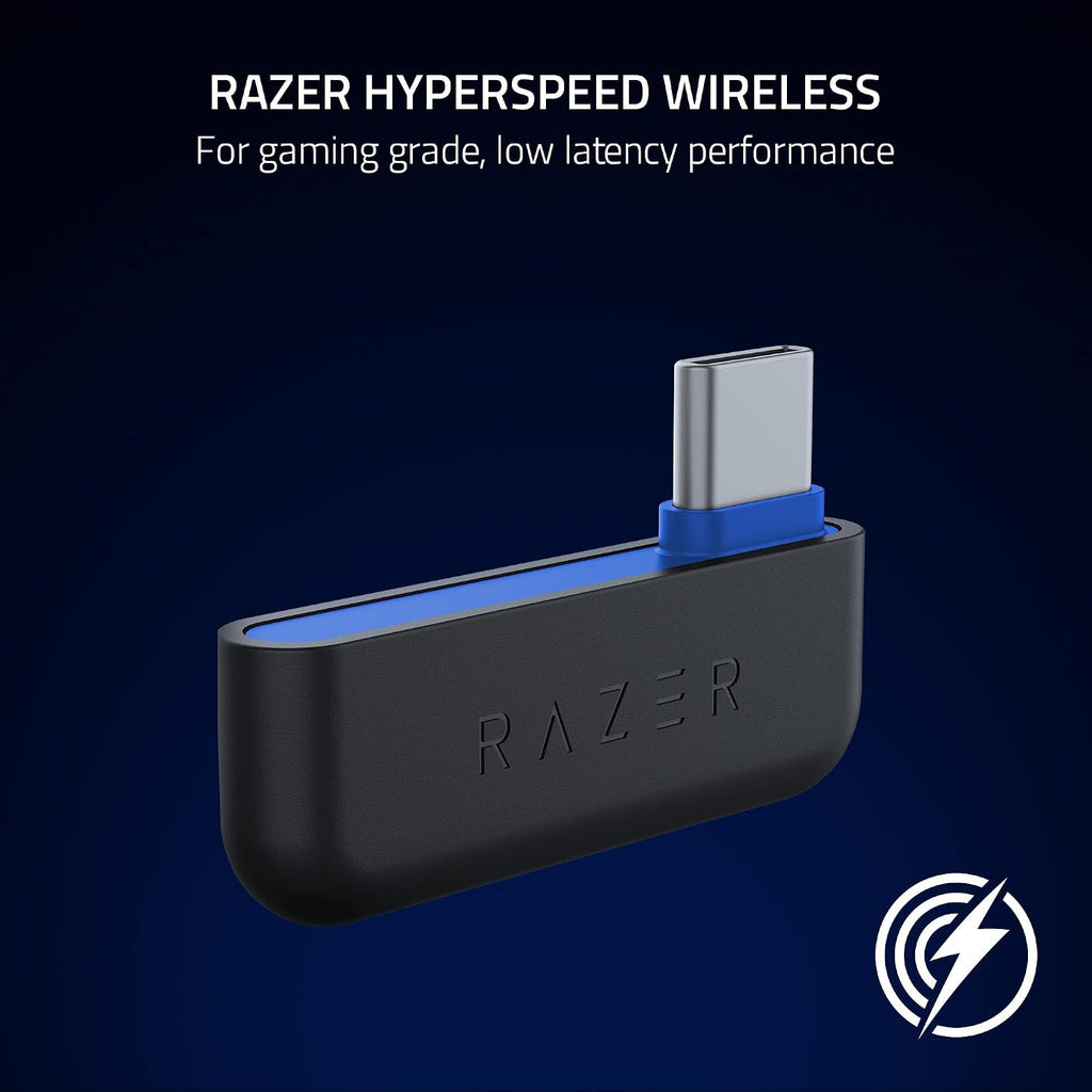 Razer Kaira Pro HyperSpeed Wireless Gaming Headset with Haptics for PlayStation 5 / PS5, PS4, PC, Mobile: Titanium 50mm Drivers - Hybrid Mic - Low Latency Bluetooth - 30 Hr Battery - White & Black