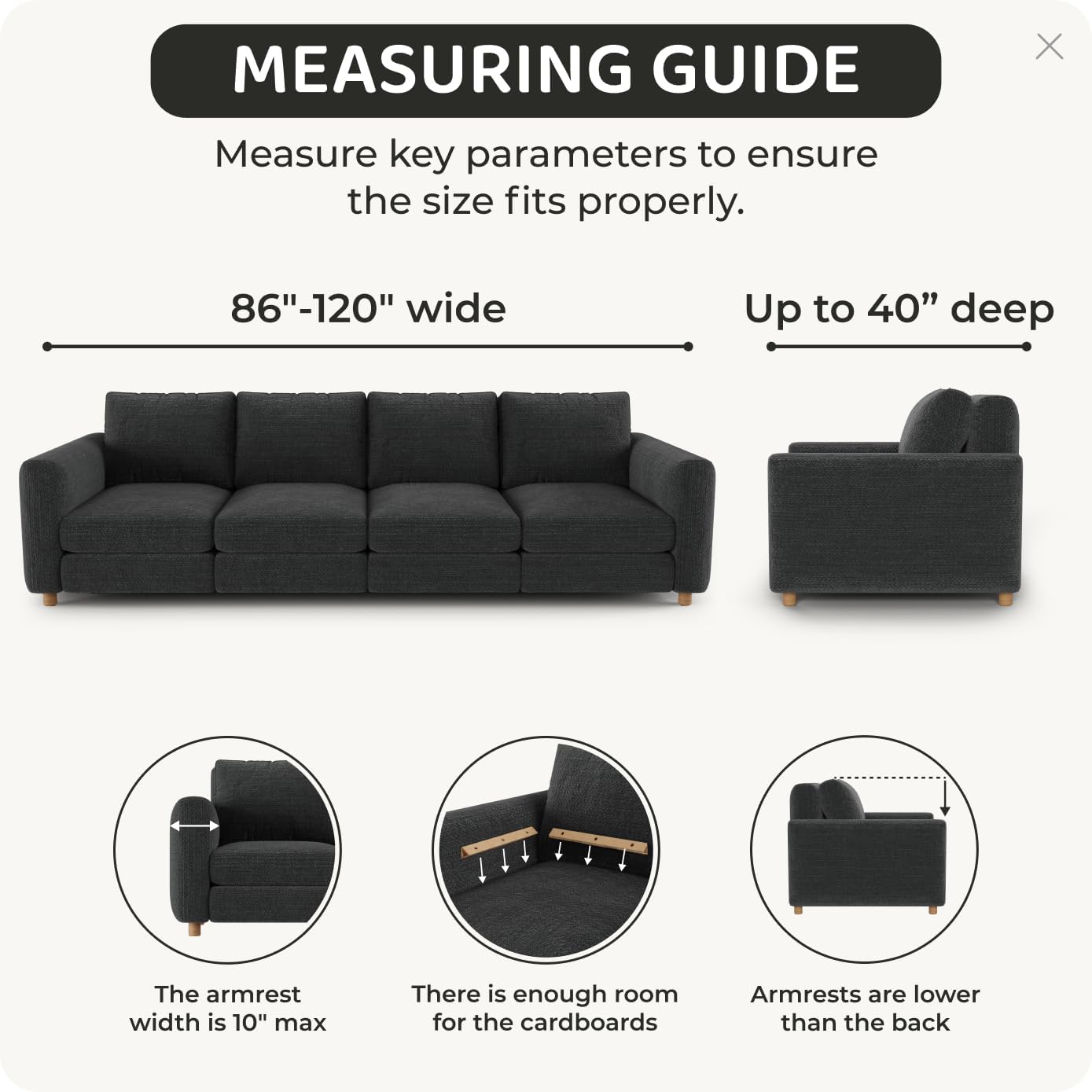 PAULATO BY GA.I.CO. Sofa Slipcover - Stretch Couch Cover - Stylish Cushion Sofa Cover - Soft Fabric Slip Cover - 1-Piece Form Fit Washable Protector for Pet - Microfibra Collection - Ash