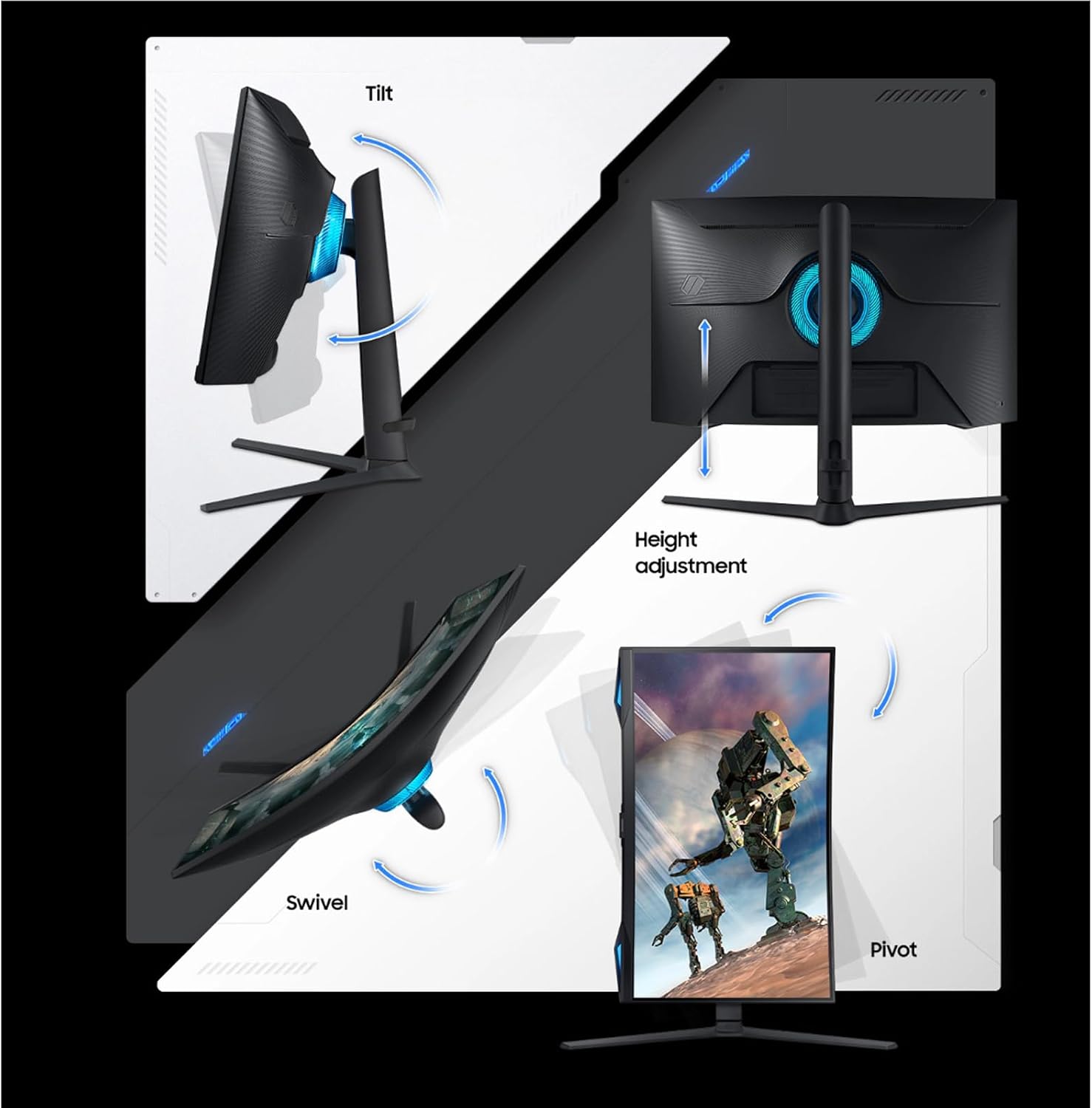 Samsung 32' Odyssey Curved Gaming Monitor | 240Hz, 1ms | QHD, HDR600 | AMD FreeSync Premium Pro | 1000R Curve | Gaming Hub, Smart TV |Includes Remote Control