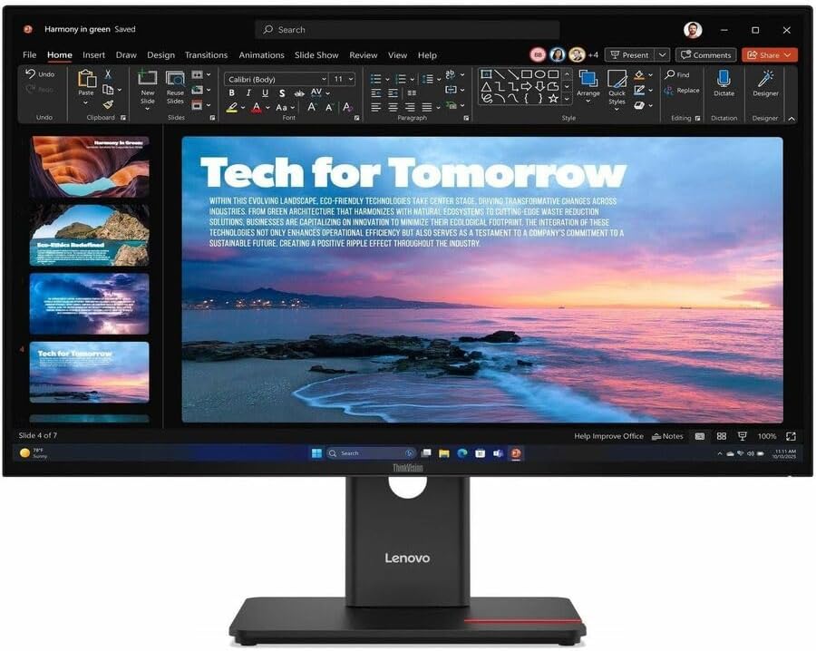 Lenovo ThinkVision T27QD-40 27' Class WQHD LED Monitor - 16:9 - Eclipse Black