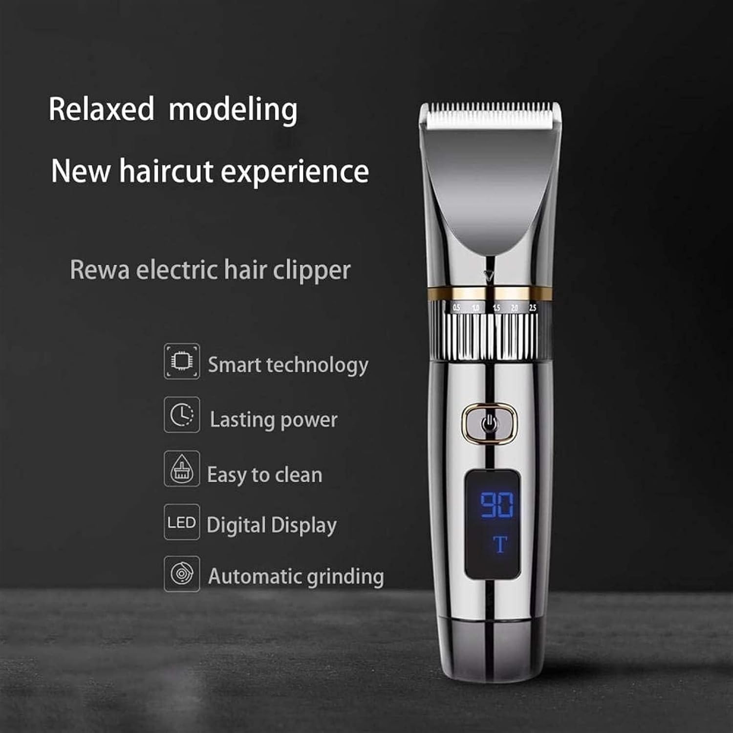 Professional Hair Clippers - Rechargeable Hair Beard Trimmer Cordless Haircut Kit with Titanium & Ceramic Waterproof Blades for Wet/Dry Cut, 5-Speed Adjustable with Barber Cape, and Travel Bag