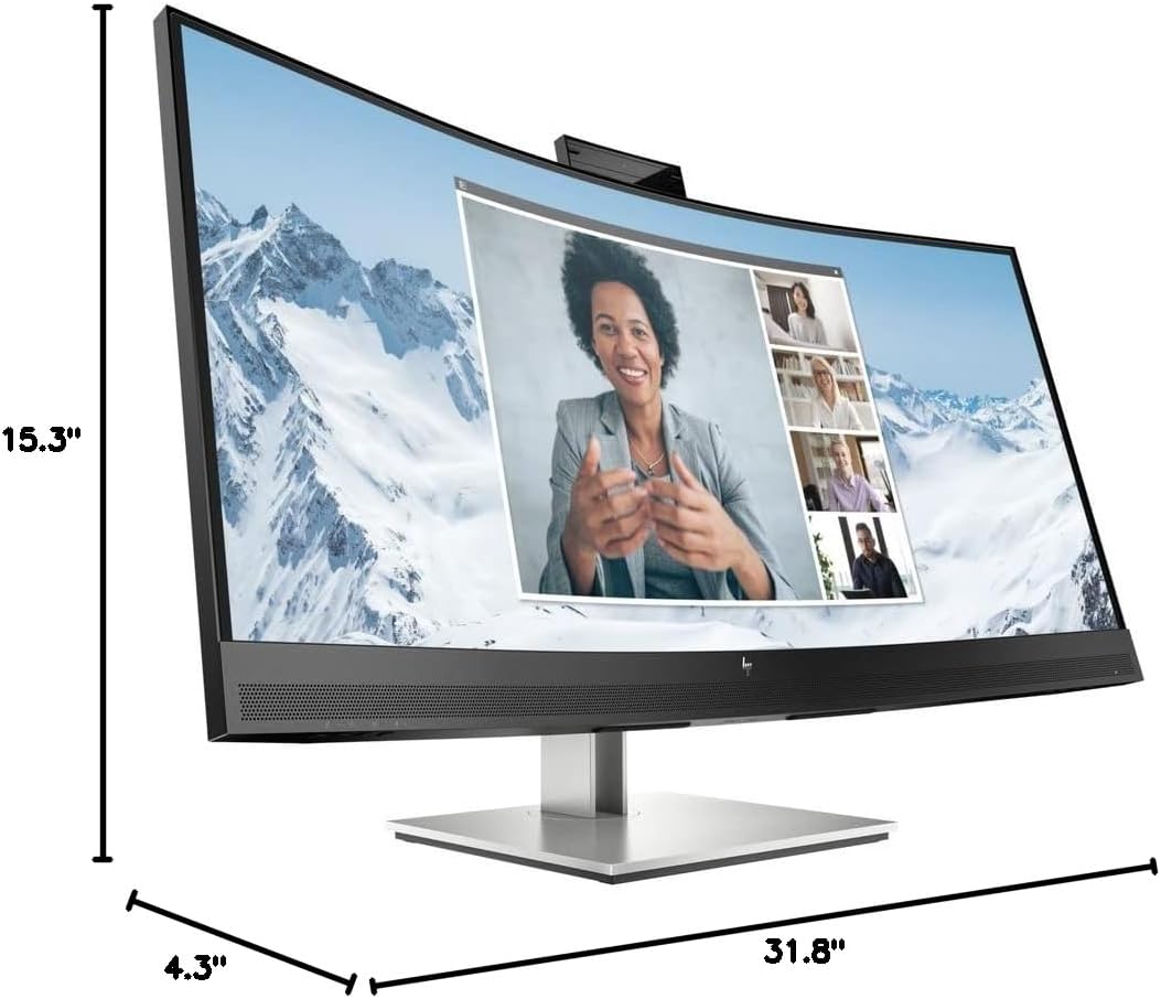 HP E34m G4 34' WQHD Curved Screen LED LCD Monitor - 21:9 - Black