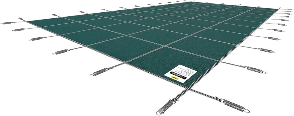 VEVOR Pool Safety Cover Fits 12x24ft Rectangle Underground Safety Pool Cover Green Mesh Solid Pool Safety Cover for Swimming Pool Winter Safety Cover