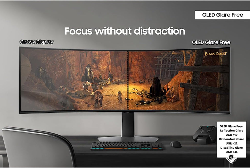SAMSUNG 49' Odyssey DQHD (5,120x1440) 240Hz OLED G9 Curved Gaming Monitor