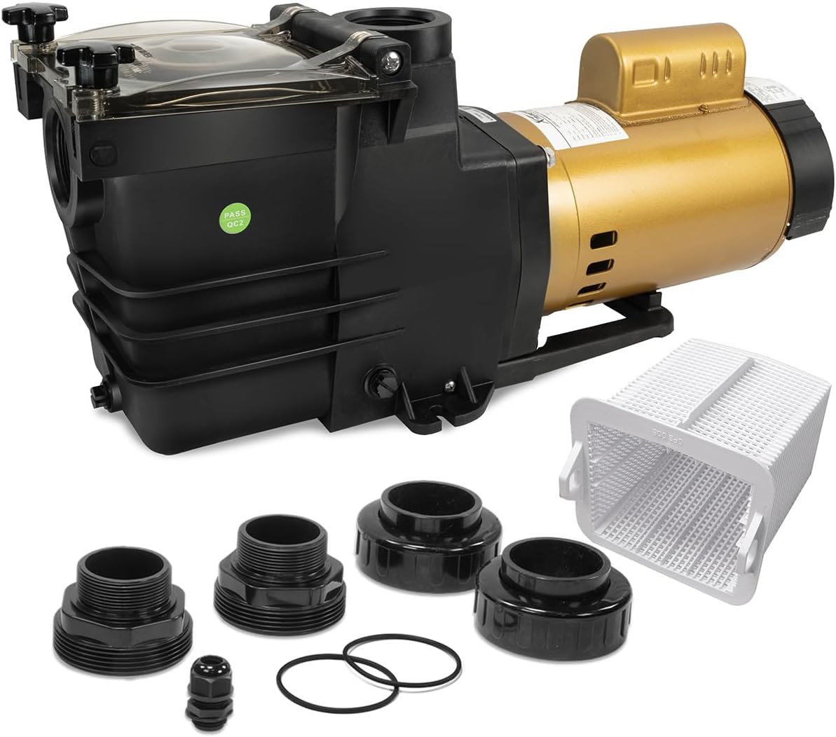 XtremepowerUS 1HP Variable Speed Pool Pump for Above/In-Ground Swimming Pool Spa 230v 2' NPT Fitting Adapter Included 6,660 GPH High Flow with Filter Basket