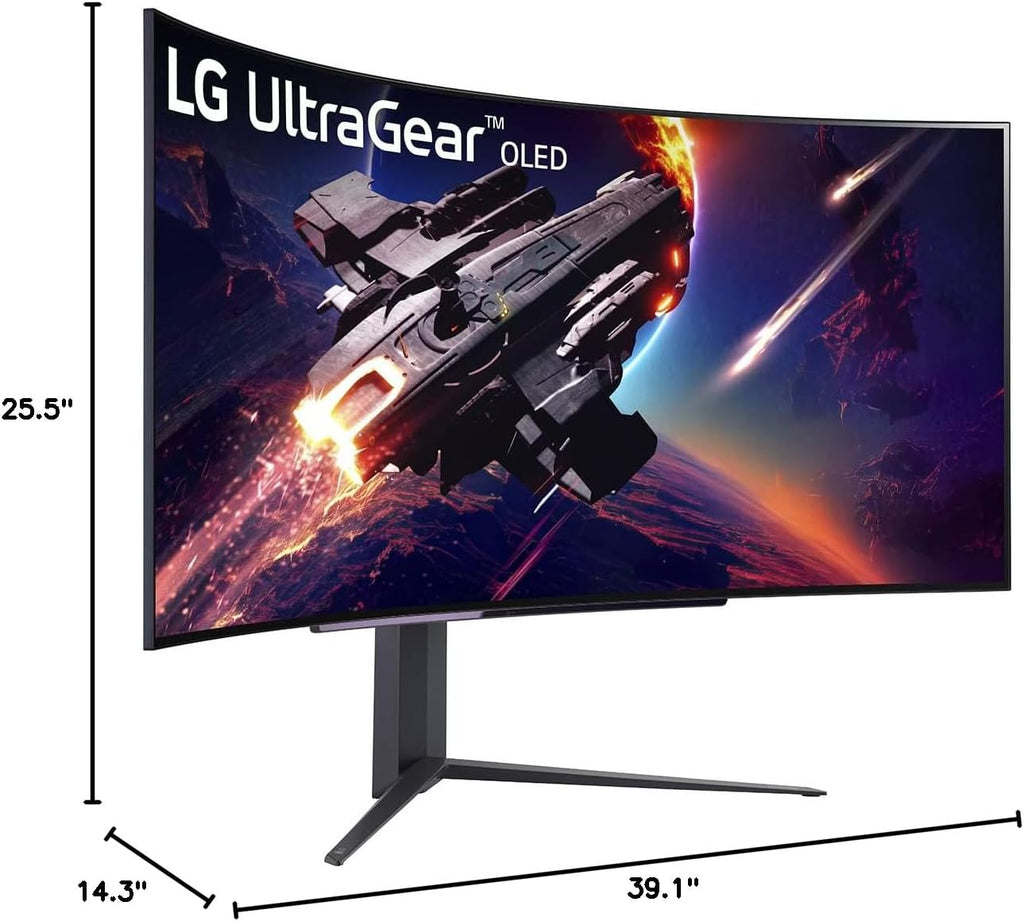 LG 45GR95QE-B Curved Ultragear Gaming Monitor 45-Inch (3440 x 1440) OLED Display, 240Hz Refresh Rate, 0.03ms GtG Response Time, NVIDIA G-SYNC Compatible, Contrast Ratio 1.5M:1, Black