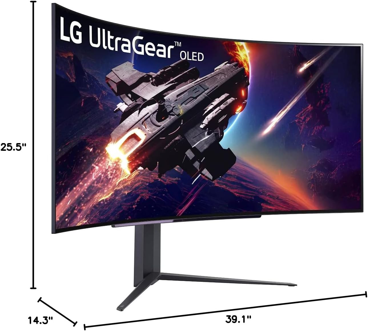 LG 45GR95QE-B Curved Ultragear Gaming Monitor 45-Inch (3440 x 1440) OLED Display, 240Hz Refresh Rate, 0.03ms GtG Response Time, NVIDIA G-SYNC Compatible, Contrast Ratio 1.5M:1, Black
