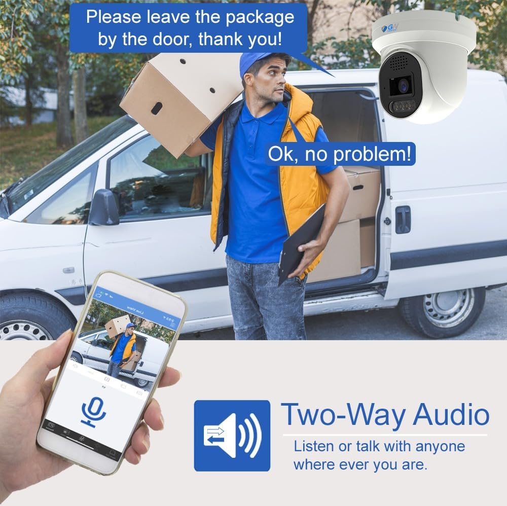GW Security 16 Channel 8MP Fulltime Color Night Vision 4K NVR Security Camera System with 16 UltraHD 4K IP Two-Way Audio Outdoor/Indoor Smart AI Face/Human/Vehicle Detection PoE Dome Cameras