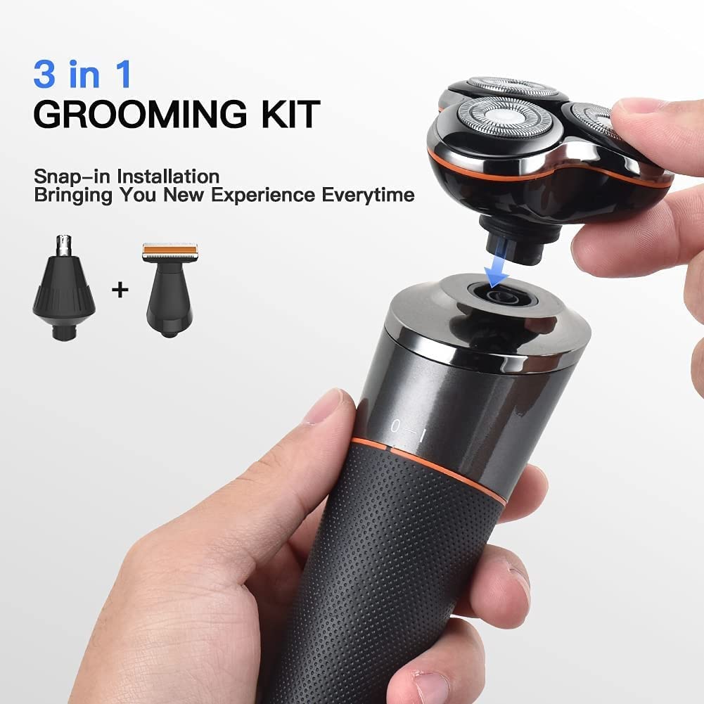 Electric Razor for Men, 3 In 1 Wet Dry Electric Shaver For Men Facial Body Beard Hair Trimmer Nose Ear Rechargeable Electric Razor Beard Shaving Machine