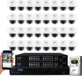 GW Security 32 Channel UltraHD 4K Motorized Zoom NVR Security Camera System - 32 x 8MP 2.7-13.5mm 5X Optical Zoom Face Recognition/Human/Car AI Detection Waterproof Microphone IP PoE Dome Cameras