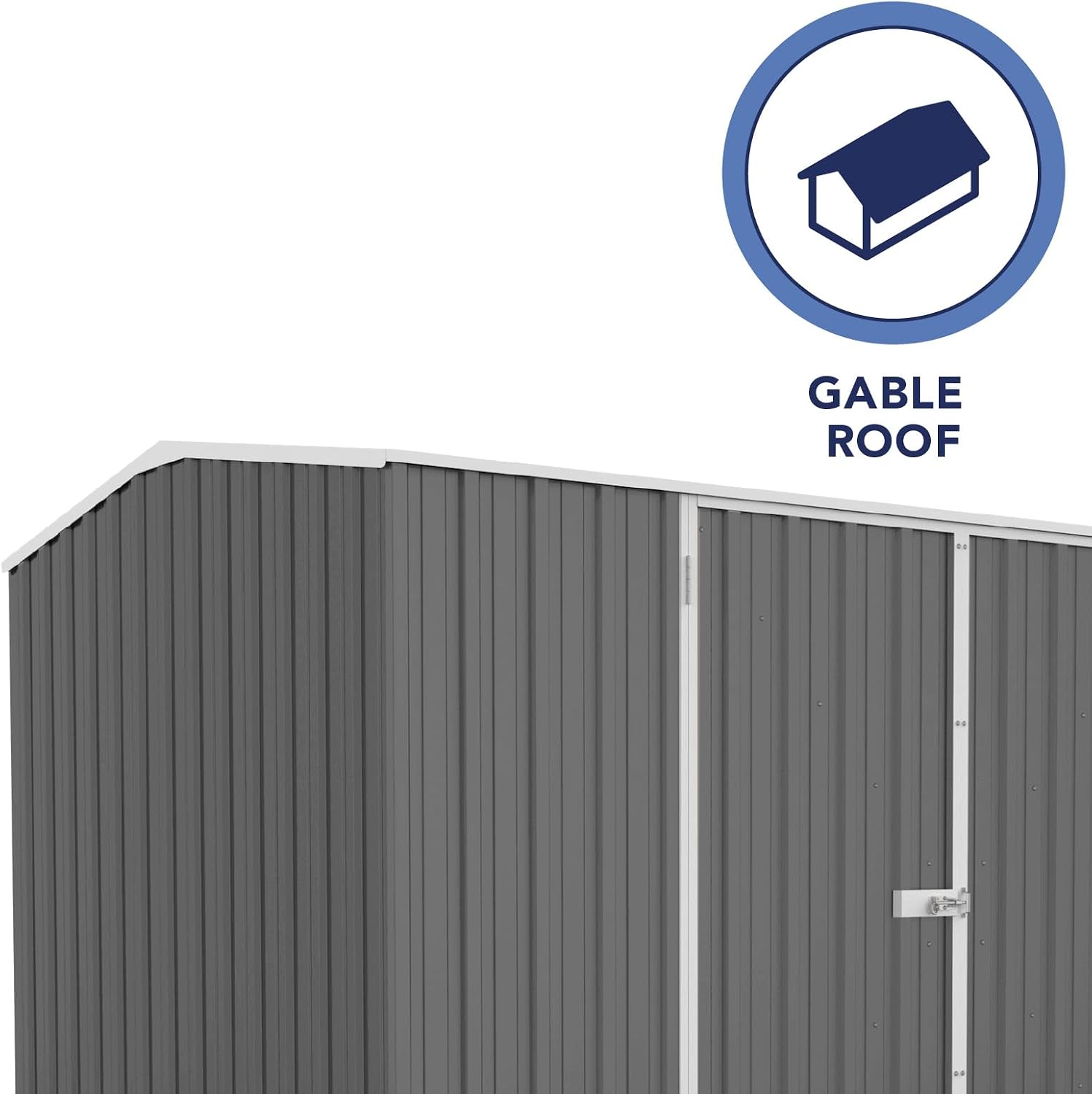 Absco Premier Storage Sheds, 10'x7' Metal Garage, DIY Backyard Shed, Utility Tool Storage, Weather & Wind Resistant Aluminum Panels & Steel Frame, Maintenance-Free, 12 Year Warranty, Woodland Gray